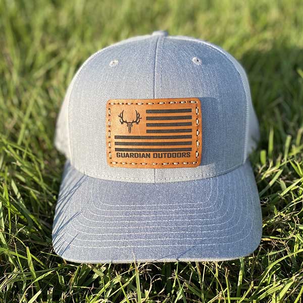 flag patch hat gray front gray mesh leather patch