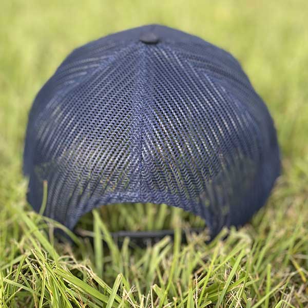 flag patch hat navy mesh back with adjustable strap