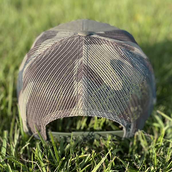 camo mesh back on logo patch hat